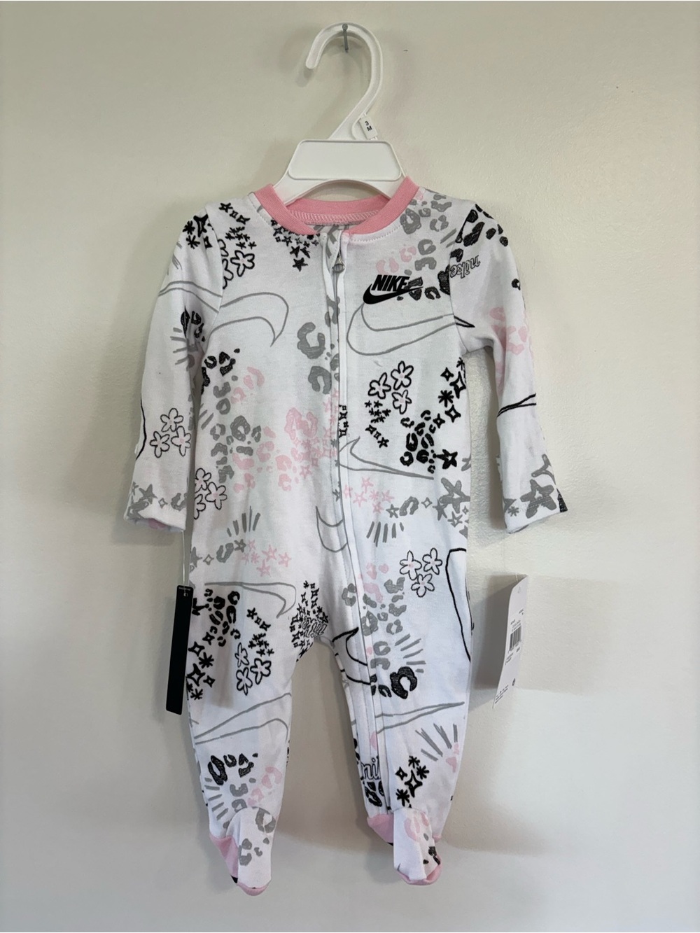 Nike Baby Girl Printed Footed Coverall Sleeper 3M NWT